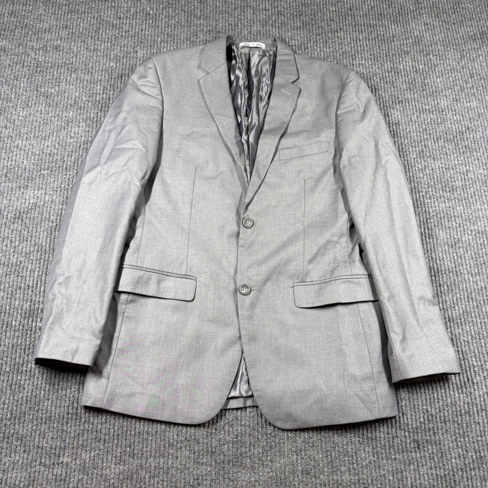 Needle & Stitch Blazer Men 38R Sport Coat Grey Wool Blend Two Button Suit Jacket